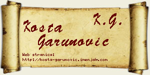 Kosta Garunović vizit kartica